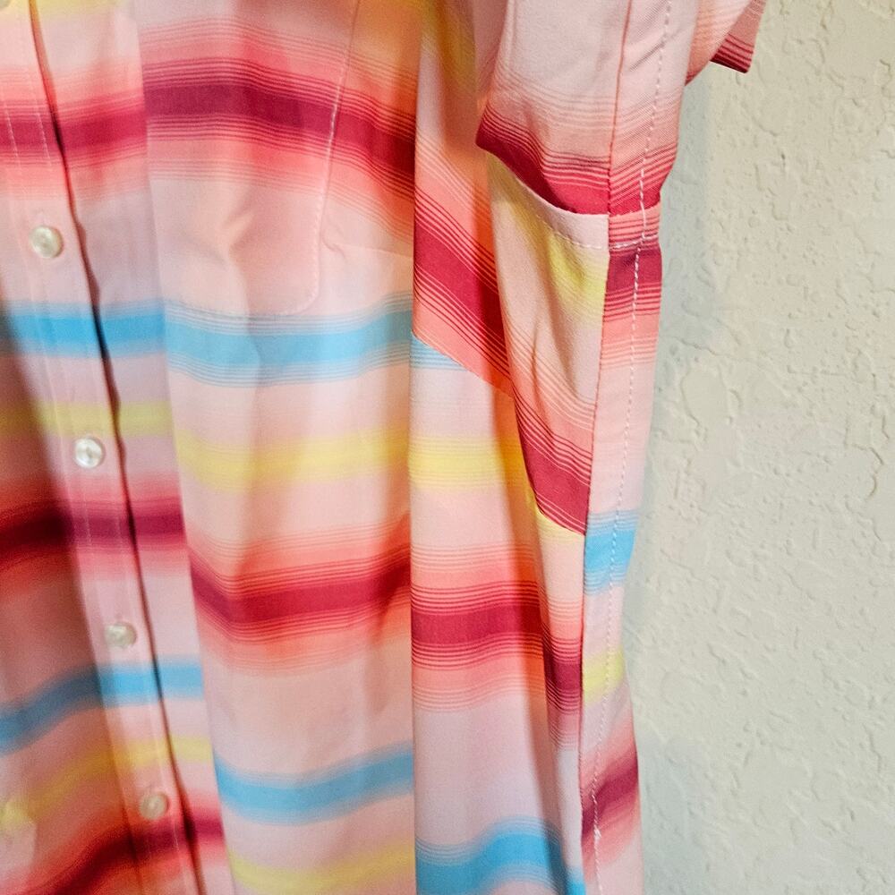 Lands' End Multicolor Striped Button Down Shirt - image 4
